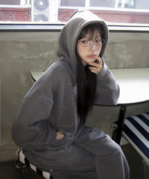 MIRECO（ミレコ）の「SYMBOL STUD PIGMENT HOODIE CHARCOAL（パーカー）」