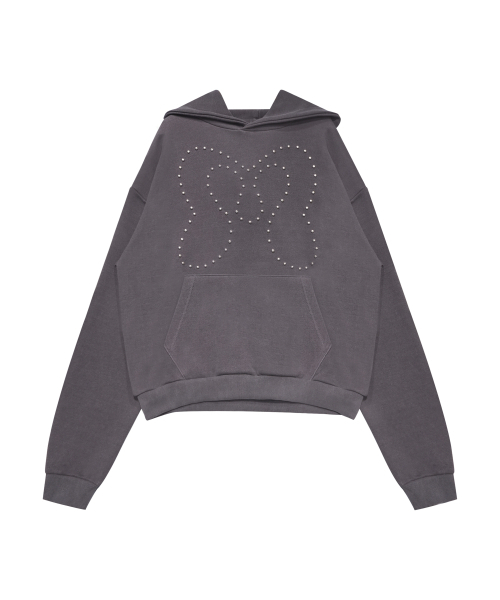 MIRECO(ミレコ)の「SYMBOL STUD PIGMENT HOODIE CHARCOAL(パーカー・レディース・その他・FREE)」の2枚目の写真