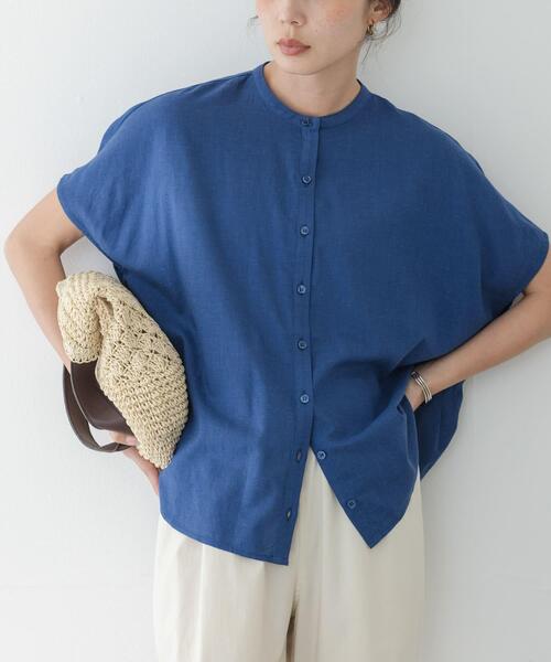URBAN RESEARCH Sonny Label(アーバンリサーチサニーレーベル)の「リネン混コクーンフレンチブラウス(シャツ/ブラウス・レディース・ホワイト系その他/ブラック/ブルー・FREE)」の3枚目の写真