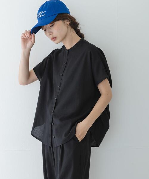 URBAN RESEARCH Sonny Label(アーバンリサーチサニーレーベル)の「リネン混コクーンフレンチブラウス(シャツ/ブラウス・レディース・ホワイト系その他/ブラック/ブルー・FREE)」の1枚目の写真