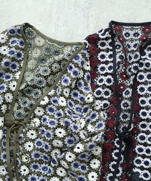 yuni(ユニ )の「多色flower lace cardigan jacket(シャツ/ブラウス・レディース・ブラック/グリーン・FREE)」の5枚目の写真