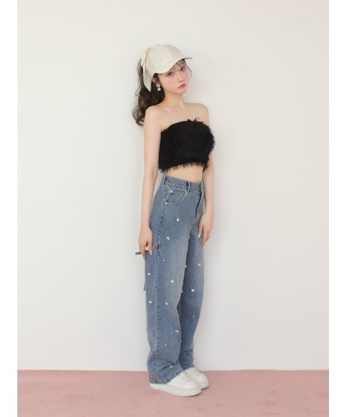 M me eme(エムミーエメ)の「Feather like ensemble tops (eme10442)(アンサンブル・レディース・ブラック・FREE)」の5枚目の写真