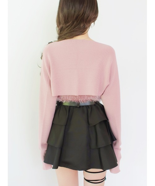 M me eme(エムミーエメ)の「Feather like ensemble tops (eme10442)(アンサンブル・レディース・ブラック・FREE)」の4枚目の写真