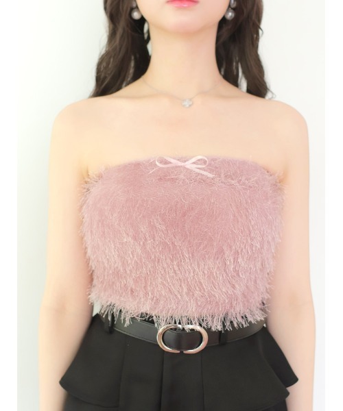 M me eme(エムミーエメ)の「Feather like ensemble tops (eme10442)(アンサンブル・レディース・ブラック・FREE)」の2枚目の写真