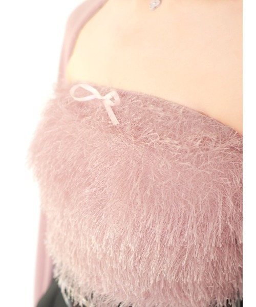 M me eme(エムミーエメ)の「Feather like ensemble tops (eme10442)(アンサンブル・レディース・ブラック・FREE)」の3枚目の写真