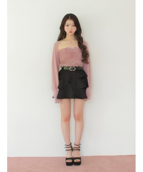 M me eme(エムミーエメ)の「Feather like ensemble tops (eme10442)(アンサンブル・レディース・ブラック・FREE)」の7枚目の写真