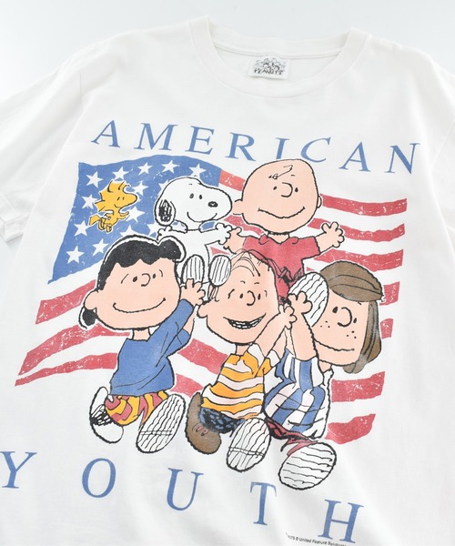 Vintage PEANUTS(ビンテージピーナッツ)の「【USED】90’s Peanuts “Snoopy/ AMRICAN YOUTH” キャラクター Tシャツ(Tシャツ/カットソー・メンズ・ホワイト・LARGE)」の9枚目の写真