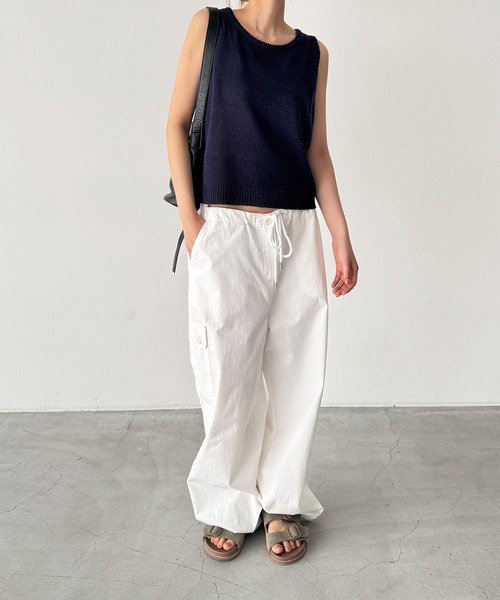 CANAL JEAN(キャナルジーン)の「El mar ボートネックニットタンク(ニット/セーター・レディース・ネイビー/ブラウン・ONE SIZE)」の10枚目の写真