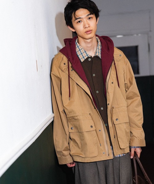 niko and...(ニコアンド)の「フェイクレイヤードモッズコート(モッズコート・メンズ・ネイビー/ベージュ・MEDIUM/LARGE)」の6枚目の写真