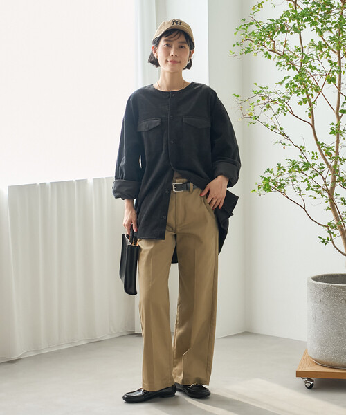 FREAK'S STORE(フリークスストア)の「RED KAP × FREAK'S STORE/レッドキャップ 別注 コーデュロイ CPOノーカラーシャツ(シャツ/ブラウス・レディース・ナチュラル/チャコールグレー/ブラウン・フリ-)」の18枚目の写真