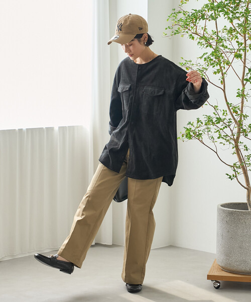FREAK'S STORE(フリークスストア)の「RED KAP × FREAK'S STORE/レッドキャップ 別注 コーデュロイ CPOノーカラーシャツ(シャツ/ブラウス・レディース・ナチュラル/チャコールグレー/ブラウン・フリ-)」の19枚目の写真