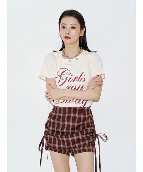 jouetie(ジュエティ)の「ロゴフィットTシャツ(Tシャツ/カットソー・レディース・ブラック/オフホワイト/イエロー・FREE)」の6枚目の写真
