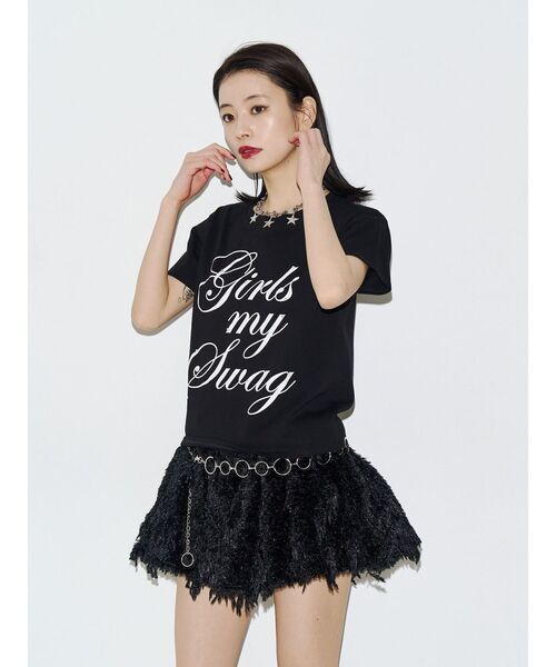 jouetie(ジュエティ)の「ロゴフィットTシャツ(Tシャツ/カットソー・レディース・ブラック/オフホワイト/イエロー・FREE)」の9枚目の写真