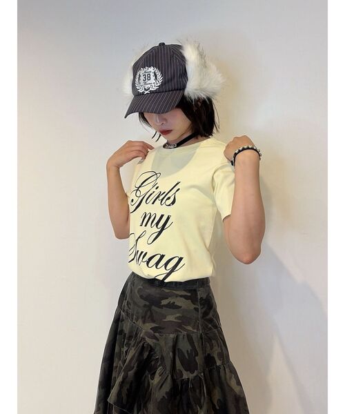 jouetie(ジュエティ)の「ロゴフィットTシャツ(Tシャツ/カットソー・レディース・ブラック/オフホワイト/イエロー・FREE)」の12枚目の写真