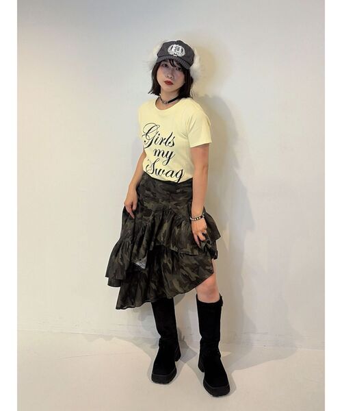 jouetie(ジュエティ)の「ロゴフィットTシャツ(Tシャツ/カットソー・レディース・ブラック/オフホワイト/イエロー・FREE)」の14枚目の写真
