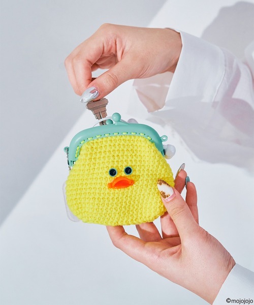 BIRTHDAY BAR(バースデイバー)の「【mojojojo×macaroni edge】毛糸のがま口ポーチ(ポーチ・レディース・イエロー/ブルー/ピンク/レッド/ホワイト・0)」の10枚目の写真