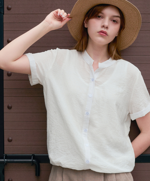 LUSIDA（ルシダ）の「[スクランチセット] ノエン サマー ストリング シャツ_3カラー（シャツ/ブラウス・レディース・ブラック/ベージュ/アイボリー・FREE）」の7枚目の写真