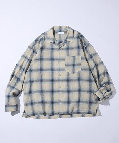 FREAK'S STORE(フリークスストア)の「リラックスフィット シアー オンブレチェックシャツ/オープンカラーシャツ(シャツ/ブラウス・メンズ・ブラック/ブラウン/オフホワイト・MEDIUM/LARGE)」の6枚目の写真