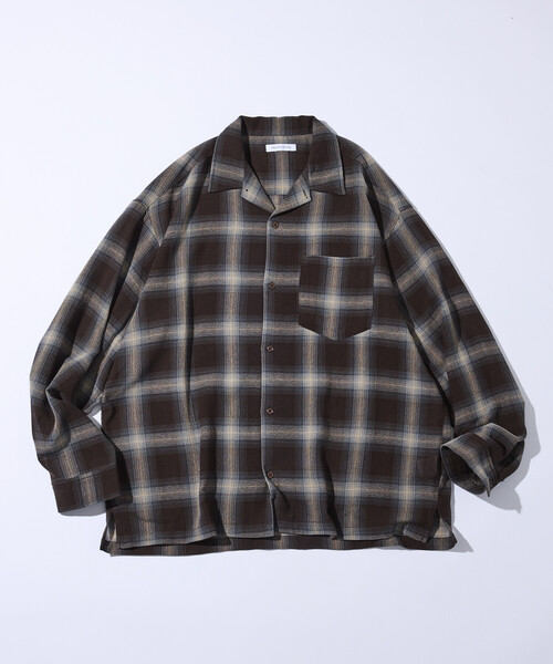 FREAK'S STORE(フリークスストア)の「リラックスフィット シアー オンブレチェックシャツ/オープンカラーシャツ(シャツ/ブラウス・メンズ・ブラック/ブラウン/オフホワイト・MEDIUM/LARGE)」の15枚目の写真