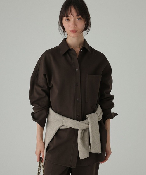 BABYLONE(バビロン)の「ポンチシャツ<セットアップ対応>(シャツ/ブラウス・レディース・ブラウン/チャコール・フリー)」の19枚目の写真