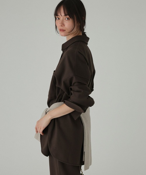 BABYLONE(バビロン)の「ポンチシャツ<セットアップ対応>(シャツ/ブラウス・レディース・ブラウン/チャコール・フリー)」の22枚目の写真