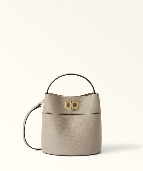 FURLA(フルラ)の「フルラ アメリア(Furla Amelia) ミニ バケットバッグ(ハンドバッグ・レディース・ブラック/バーガンディー/サンドベージュ・ONE SIZE)」の1枚目の写真
