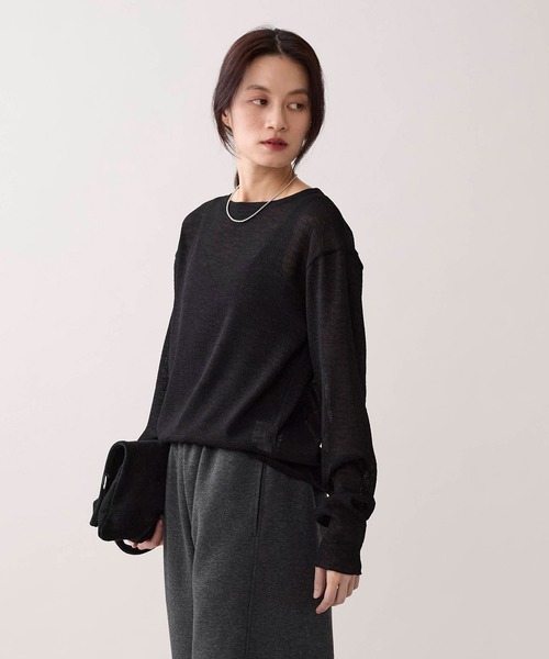 marmors(マルモア)の「【marmors】クレープロングTシャツ(Tシャツ/カットソー・レディース・ホワイト/ブラック/ブラウン・36)」の18枚目の写真