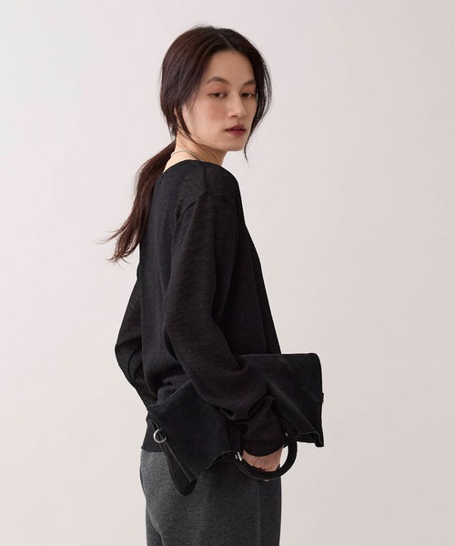 marmors(マルモア)の「【marmors】クレープロングTシャツ(Tシャツ/カットソー・レディース・ホワイト/ブラック/ブラウン・36)」の20枚目の写真