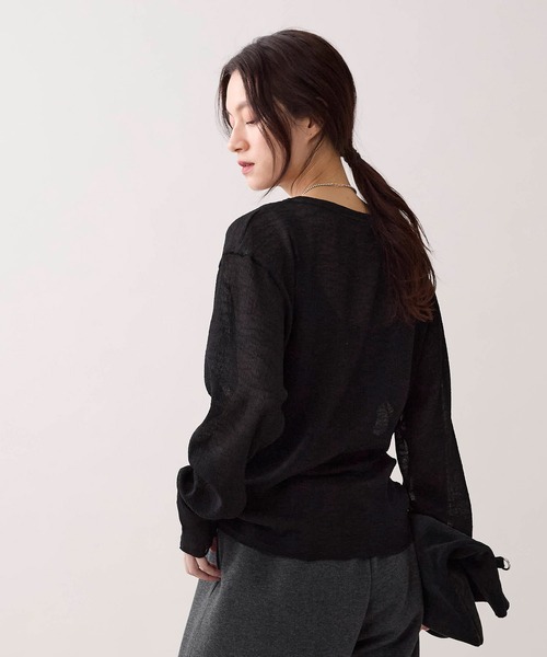 marmors(マルモア)の「【marmors】クレープロングTシャツ(Tシャツ/カットソー・レディース・ホワイト/ブラック/ブラウン・36)」の21枚目の写真