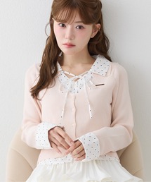 セール】袖リボンシャツドッキング刺繍入りニット（ニット/セーター
