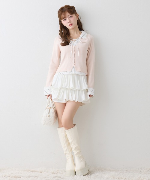one after another NICE CLAUP(ワンアフターアナザーナイスクラップ)の「【ZOZO限定】シャツドッキングニット(ニット/セーター・レディース・ブラック/ピンク/アイボリー/ブラック系その他/ブラウン系その他・FREE)」の22枚目の写真