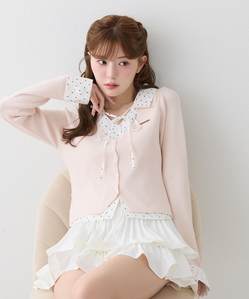 one after another NICE CLAUP(ワンアフターアナザーナイスクラップ)の「【ZOZO限定】シャツドッキングニット(ニット/セーター・レディース・ブラック/ピンク/アイボリー/ブラック系その他/ブラウン系その他・FREE)」の19枚目の写真