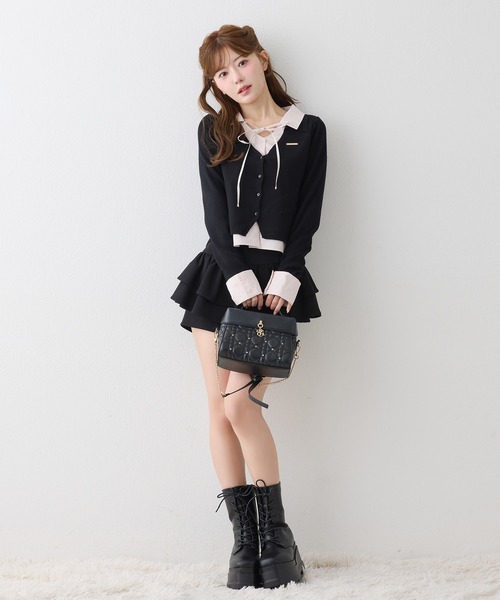 one after another NICE CLAUP(ワンアフターアナザーナイスクラップ)の「【ZOZO限定】シャツドッキングニット(ニット/セーター・レディース・ブラック/ピンク/アイボリー/ブラック系その他/ブラウン系その他・FREE)」の16枚目の写真