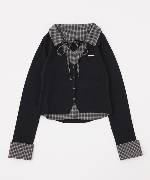one after another NICE CLAUP(ワンアフターアナザーナイスクラップ)の「【ZOZO限定】シャツドッキングニット(ニット/セーター・レディース・ブラック/ピンク/アイボリー/ブラック系その他/ブラウン系その他・FREE)」の10枚目の写真