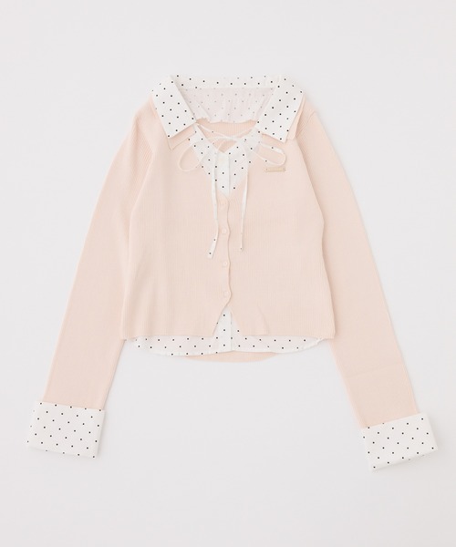 one after another NICE CLAUP(ワンアフターアナザーナイスクラップ)の「【ZOZO限定】シャツドッキングニット(ニット/セーター・レディース・ブラック/ピンク/アイボリー/ブラック系その他/ブラウン系その他・FREE)」の8枚目の写真