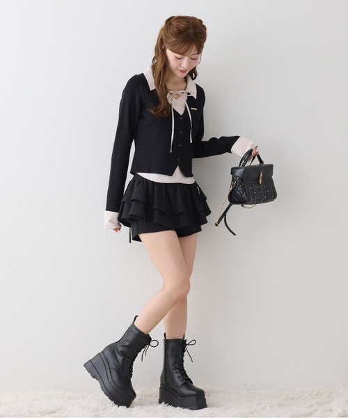 one after another NICE CLAUP(ワンアフターアナザーナイスクラップ)の「【ZOZO限定】シャツドッキングニット(ニット/セーター・レディース・ブラック/ピンク/アイボリー/ブラック系その他/ブラウン系その他・FREE)」の15枚目の写真