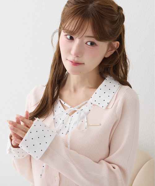 one after another NICE CLAUP(ワンアフターアナザーナイスクラップ)の「【ZOZO限定】シャツドッキングニット(ニット/セーター・レディース・ブラック/ピンク/アイボリー/ブラック系その他/ブラウン系その他・FREE)」の20枚目の写真