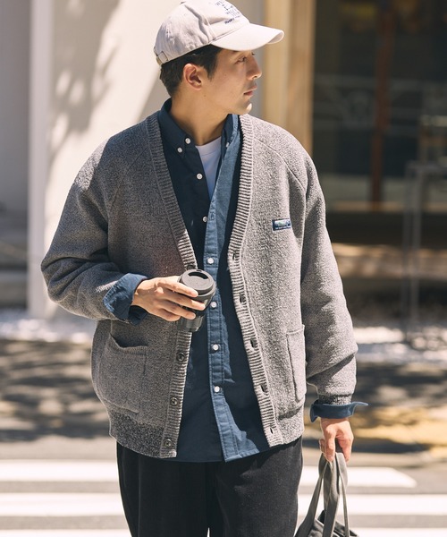 THE CRAFT CREW PRODUCTS(ザクラフトクループロダクツ)の「【MULTI FUNCTIONALシリーズ】配色モールヤーン ワイドシルエットカーディガン / アンチピリング・マシンウォッシャブル【THE CRAFT CREW PRODUCTS】(カーディガン/ボレロ・メンズ・ダークオリーブ/キャメル/ブラック/ダークブラウン/グレー/ネイビー・S/L/M)」の18枚目の写真