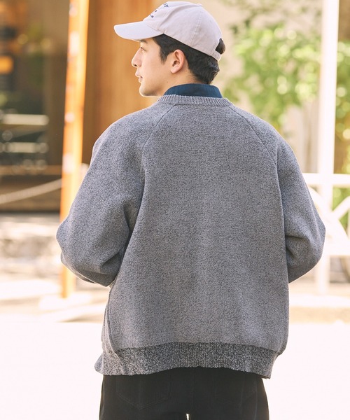 THE CRAFT CREW PRODUCTS(ザクラフトクループロダクツ)の「【MULTI FUNCTIONALシリーズ】配色モールヤーン ワイドシルエットカーディガン / アンチピリング・マシンウォッシャブル【THE CRAFT CREW PRODUCTS】(カーディガン/ボレロ・メンズ・ダークオリーブ/キャメル/ブラック/ダークブラウン/グレー/ネイビー・S/L/M)」の20枚目の写真