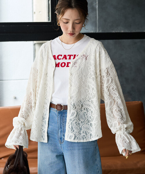 FREAK'S STORE(フリークスストア)の「限定展開 ペイズリー モール レース 2way ブラウス(シャツ/ブラウス・レディース・ブラック/オフホワイト/ブラウン・フリ-)」の10枚目の写真