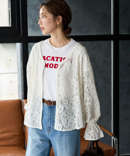 FREAK'S STORE(フリークスストア)の「限定展開 ペイズリー モール レース 2way ブラウス(シャツ/ブラウス・レディース・ブラック/オフホワイト/ブラウン・フリ-)」の5枚目の写真