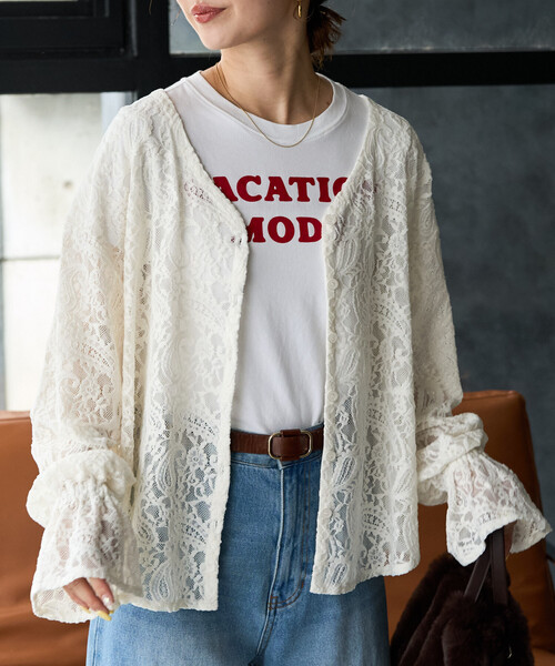 FREAK'S STORE(フリークスストア)の「限定展開 ペイズリー モール レース 2way ブラウス(シャツ/ブラウス・レディース・ブラック/オフホワイト/ブラウン・フリ-)」の6枚目の写真