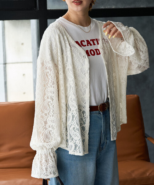 FREAK'S STORE(フリークスストア)の「限定展開 ペイズリー モール レース 2way ブラウス(シャツ/ブラウス・レディース・ブラック/オフホワイト/ブラウン・フリ-)」の7枚目の写真