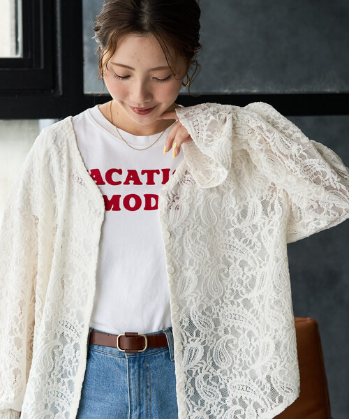 FREAK'S STORE(フリークスストア)の「限定展開 ペイズリー モール レース 2way ブラウス(シャツ/ブラウス・レディース・ブラック/オフホワイト/ブラウン・フリ-)」の8枚目の写真
