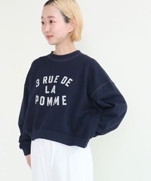 3 RUE DE LA POMMEショート丈スウェットプルオーバー