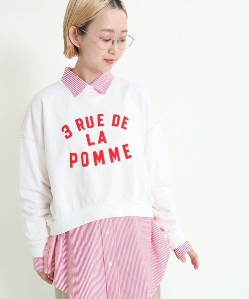 CHILD WOMAN(チャイルドウーマン)の「3 RUE DE LA POMMEショート丈スウェットプルオーバー(スウェット・レディース・ブルー/レッド/ネイビー/アイボリー・FREE)」の1枚目の写真