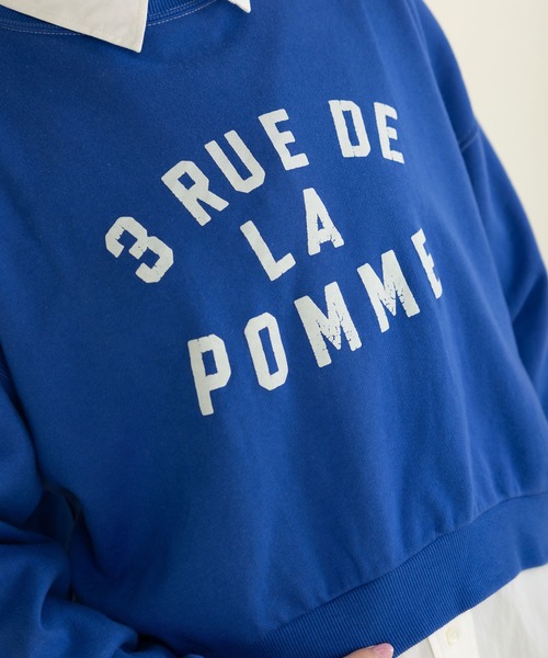 CHILD WOMAN(チャイルドウーマン)の「3 RUE DE LA POMMEショート丈スウェットプルオーバー(スウェット・レディース・ブルー/レッド/ネイビー/アイボリー・FREE)」の7枚目の写真