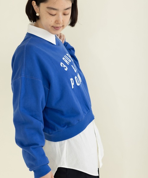 CHILD WOMAN(チャイルドウーマン)の「3 RUE DE LA POMMEショート丈スウェットプルオーバー(スウェット・レディース・ブルー/レッド/ネイビー/アイボリー・FREE)」の8枚目の写真