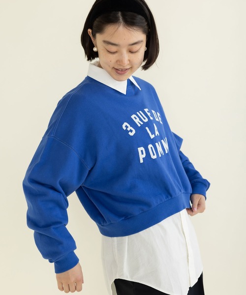 CHILD WOMAN(チャイルドウーマン)の「3 RUE DE LA POMMEショート丈スウェットプルオーバー(スウェット・レディース・ブルー/レッド/ネイビー/アイボリー・FREE)」の6枚目の写真