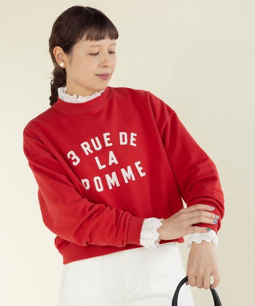 CHILD WOMAN(チャイルドウーマン)の「3 RUE DE LA POMMEショート丈スウェットプルオーバー(スウェット・レディース・ブルー/レッド/ネイビー/アイボリー・FREE)」の13枚目の写真
